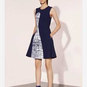 Prabal Gurung SZ 12 sleeveless abstract flare dress